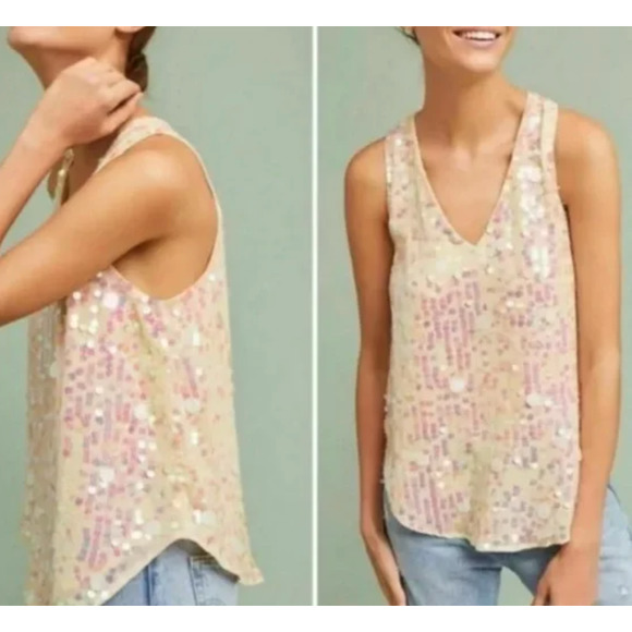 Anthropologie Tops - Anthropologie Moulinette Soeurs Sequin V-Neck Tank